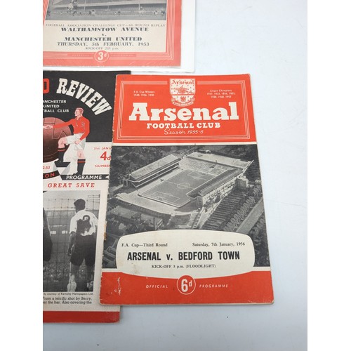 304 - Mostly 1950s, United Review, Arsenal & Tottenham Programs  Typical Rusty Staple Marks