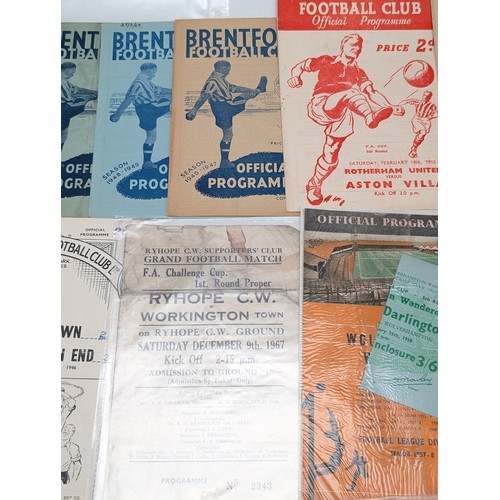 307 - Excellent 50s/60s Bundle Football Programs, Some Scarce Examples Ryhope FA Cup, Denaby FA Cup, Brent... 