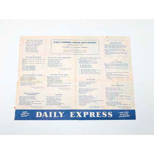 316 - Leeds Vs Liverpool 1965 Song Sheet Overall Worn Centre fold Horizontally