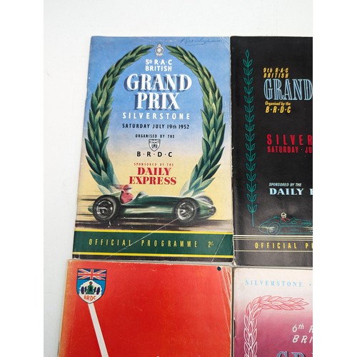 325 - Group 7 1950/60s Silverstone Grand Prix programmes, Overall Condition Fair Good Group - 1954 Detache... 