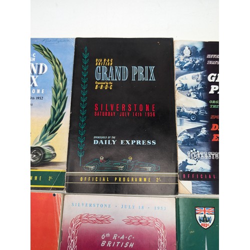 325 - Group 7 1950/60s Silverstone Grand Prix programmes, Overall Condition Fair Good Group - 1954 Detache... 