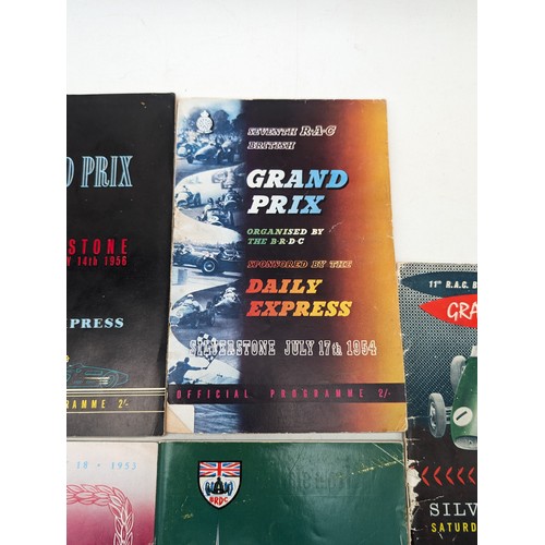 325 - Group 7 1950/60s Silverstone Grand Prix programmes, Overall Condition Fair Good Group - 1954 Detache... 