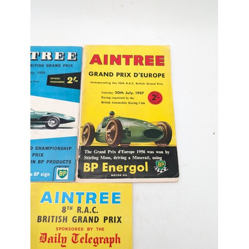 326 - Group 5 Aintree Grand Prix Programmes 50s/60s Good Bundle 1961 Detached