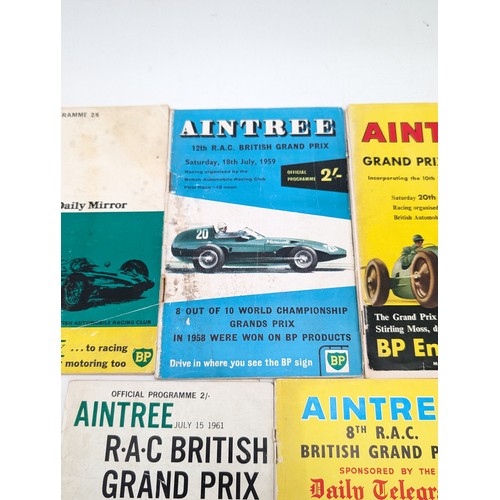 326 - Group 5 Aintree Grand Prix Programmes 50s/60s Good Bundle 1961 Detached