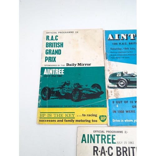 326 - Group 5 Aintree Grand Prix Programmes 50s/60s Good Bundle 1961 Detached