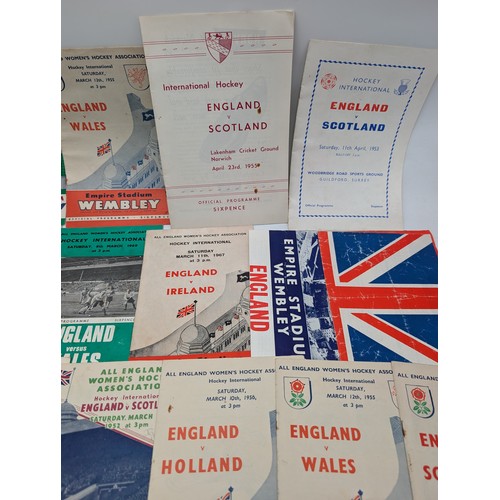 327 - Group 20 England Hockey Programmes, 1950s/60s Good Overall