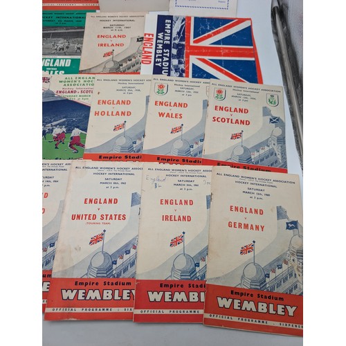 327 - Group 20 England Hockey Programmes, 1950s/60s Good Overall