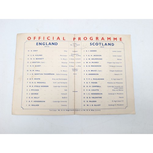 331 - England Vs Scotland 1947 Rugby Programme In Good Overall Conditon