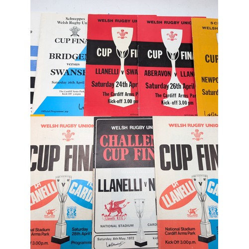 334 - Group (13) Welsh Rugby Union Programmes Mostly Cup Finals 1955-1979