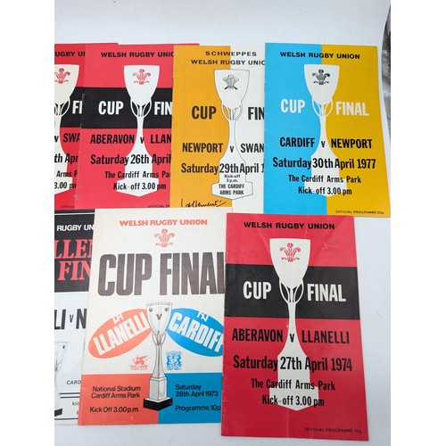 334 - Group (13) Welsh Rugby Union Programmes Mostly Cup Finals 1955-1979