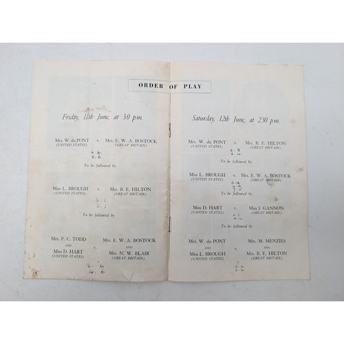 341 - Davis Cup 1935 Great Britain Vs USA Programme, Front Cover Foxed Annotated Internally But Overall Go... 