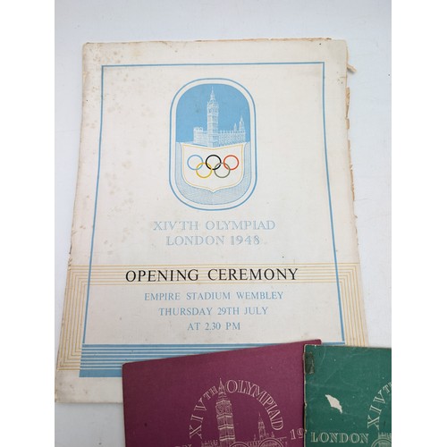 349 - 1948 London Olympics Opening Ceremony and Day Programmes Overall Condition Fair