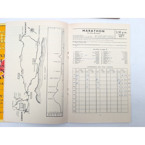 354 - Group (4) British Empire Commonwealth Games 1958 Programmes, Cycling & Athletics Overall Good Condit... 