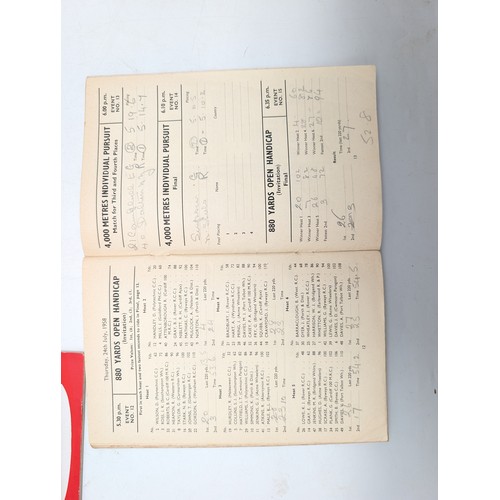 354 - Group (4) British Empire Commonwealth Games 1958 Programmes, Cycling & Athletics Overall Good Condit... 