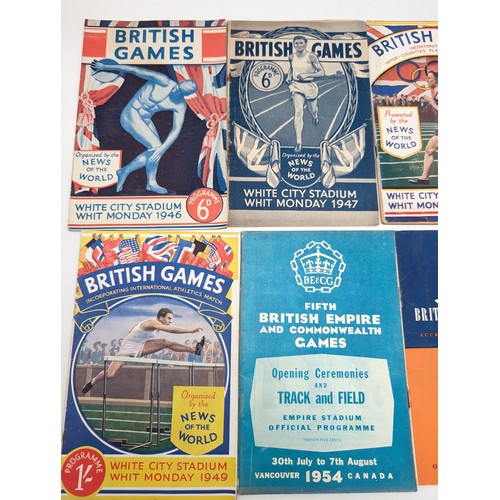 358 - Group (8) 1940s-50 British Empire / Commonwealth Games Programmes In Overall Good Condition For Age