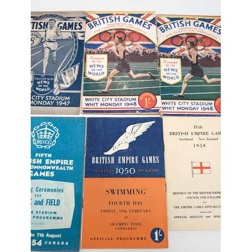 358 - Group (8) 1940s-50 British Empire / Commonwealth Games Programmes In Overall Good Condition For Age