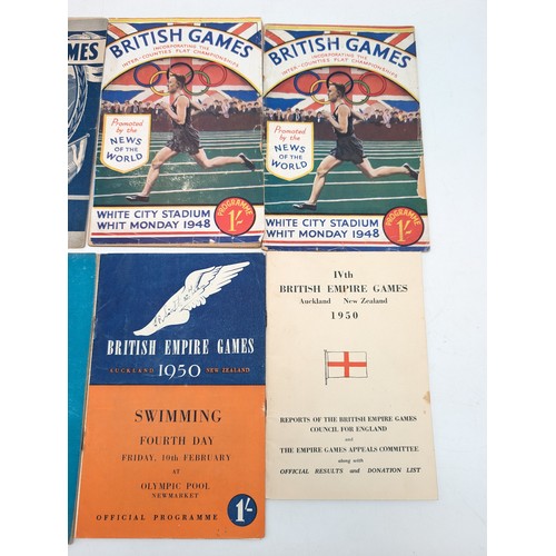 358 - Group (8) 1940s-50 British Empire / Commonwealth Games Programmes In Overall Good Condition For Age