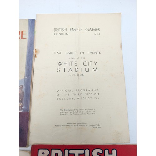 360 - Excellent 1930s Bundle British Empire Games Programme Bundle, 1932/ (3) 1934, (2) 1938, Two Upper Le... 