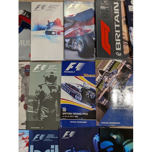 77 - Excellent Bundle Silverstone F1 Programmes 70s Onwards Note Multiple Photos