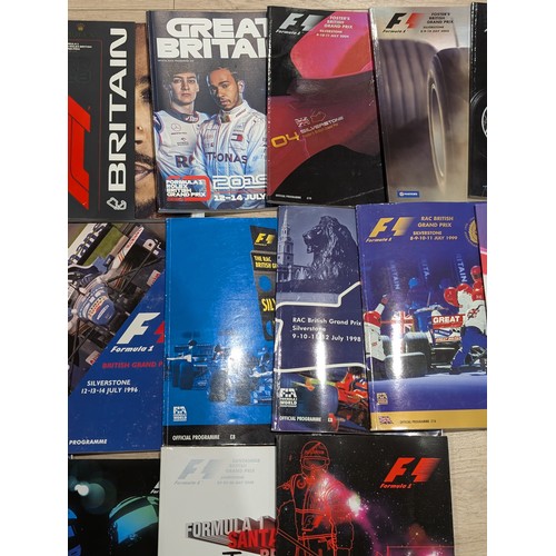 77 - Excellent Bundle Silverstone F1 Programmes 70s Onwards Note Multiple Photos