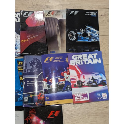 77 - Excellent Bundle Silverstone F1 Programmes 70s Onwards Note Multiple Photos