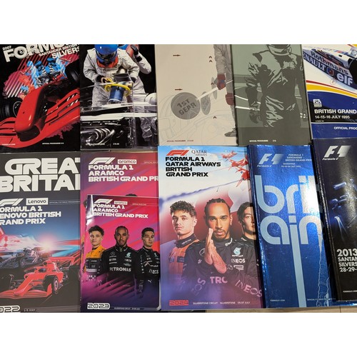 77 - Excellent Bundle Silverstone F1 Programmes 70s Onwards Note Multiple Photos