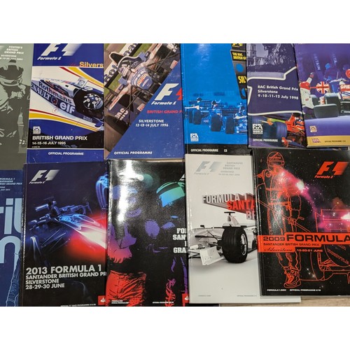 77 - Excellent Bundle Silverstone F1 Programmes 70s Onwards Note Multiple Photos