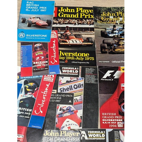 77 - Excellent Bundle Silverstone F1 Programmes 70s Onwards Note Multiple Photos