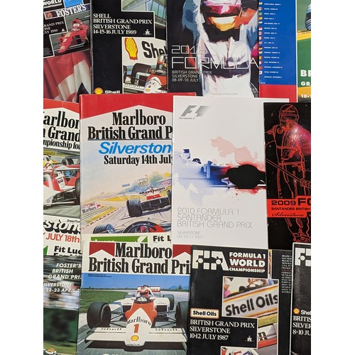 77 - Excellent Bundle Silverstone F1 Programmes 70s Onwards Note Multiple Photos