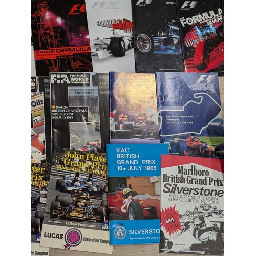 77 - Excellent Bundle Silverstone F1 Programmes 70s Onwards Note Multiple Photos