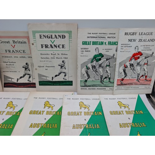 367 - Group Vintage Rugby League Programmes - Challenge Cup Semi Finals, Australia Test Matches, World Cup... 