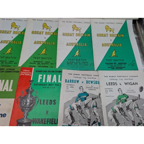 367 - Group Vintage Rugby League Programmes - Challenge Cup Semi Finals, Australia Test Matches, World Cup... 