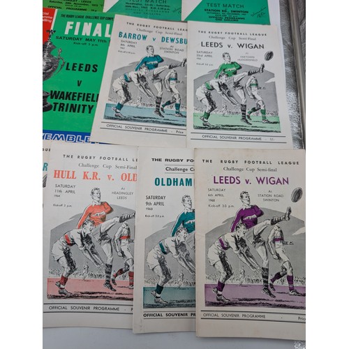 367 - Group Vintage Rugby League Programmes - Challenge Cup Semi Finals, Australia Test Matches, World Cup... 