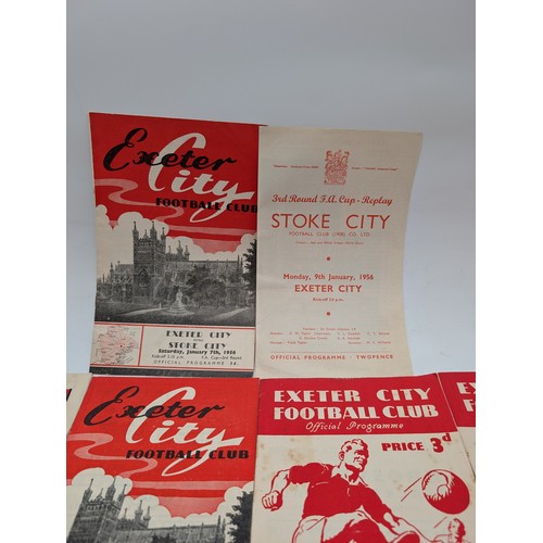 378 - Exeter 1950s Programmes, Including Chelsea FA Cup 4th Round, Plus 60/61 Crystal Palace