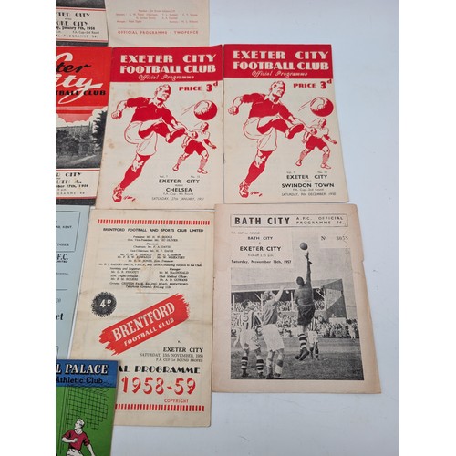 378 - Exeter 1950s Programmes, Including Chelsea FA Cup 4th Round, Plus 60/61 Crystal Palace