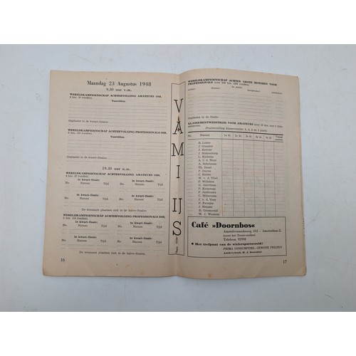 384 - Excellent 1948 World Cycling Championships Programme, Overall Condition Good With Typical Edge Wear ... 