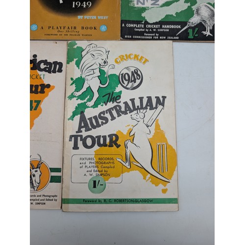 387 - Group (5) 1940s/50s Cricket Tour Programmes Overall Condition Good