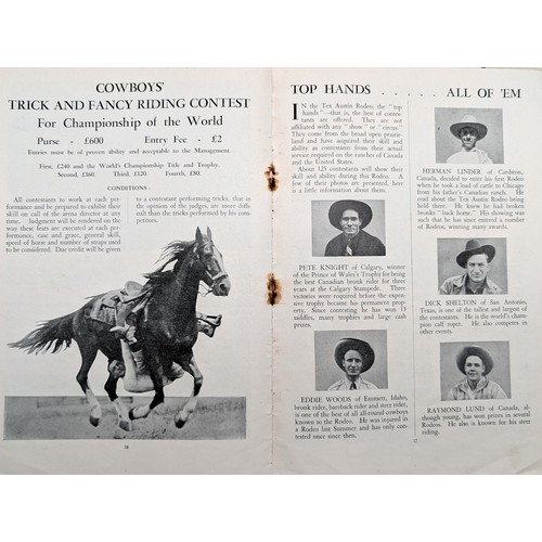 395 - 1934 World Championship Rodeo Programme, Unusual One Here Wont Find Another Anytime Soon ! Rusty Sta... 