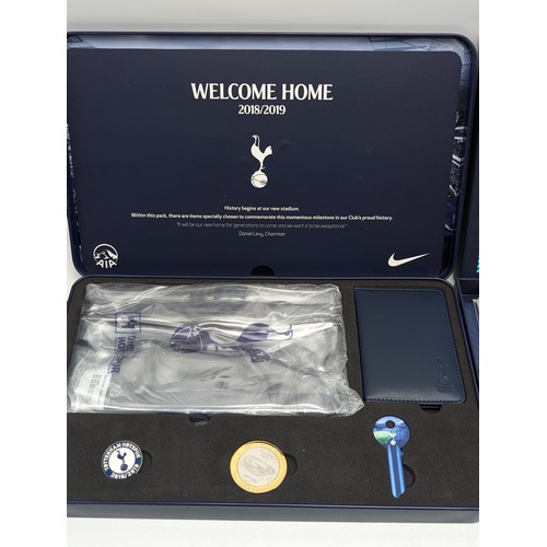 398 - Tottenham Interest, Two Welcome Packs Contained Within Tins - Appear Unused