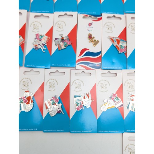 404 - (41) London 2012 Paralympic Games Carded Pin badges, Opening Ceremony, Closing Ceremony, Limited Edi... 