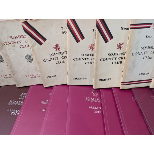 409 - 68 Volumes - 1946-2010 Somerset County Cricket Yearbooks Plus 2010-2019 Almanac Plus Good Condition ... 