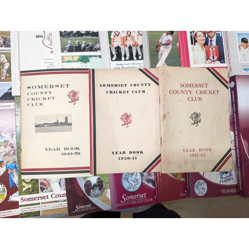 409 - 68 Volumes - 1946-2010 Somerset County Cricket Yearbooks Plus 2010-2019 Almanac Plus Good Condition ... 