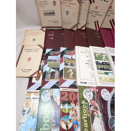 409 - 68 Volumes - 1946-2010 Somerset County Cricket Yearbooks Plus 2010-2019 Almanac Plus Good Condition ... 