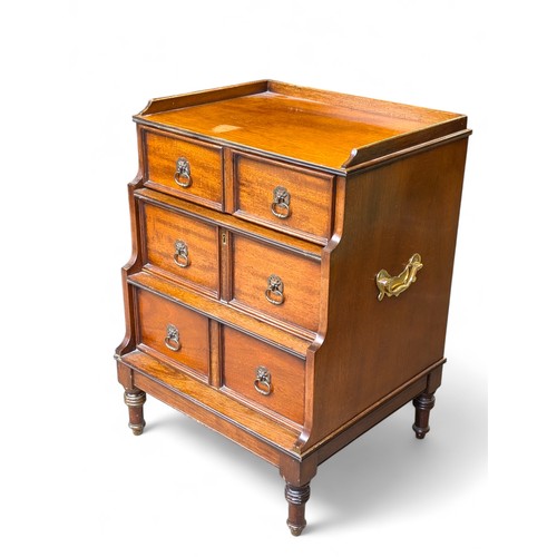 19 - Regency Style Mahogany Tiered Chest / Filing Unit, Small Wear Patch to Top as Seen 50x66x40cm