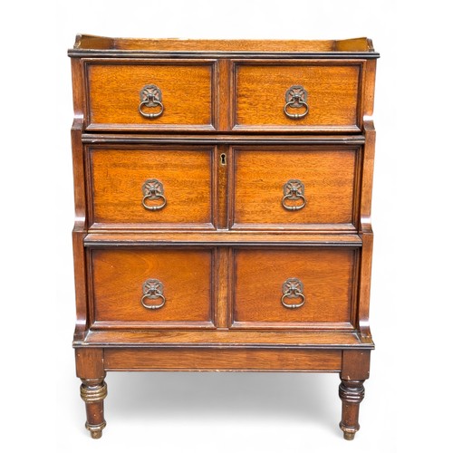 19 - Regency Style Mahogany Tiered Chest / Filing Unit, Small Wear Patch to Top as Seen 50x66x40cm