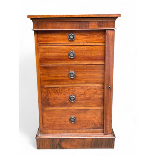 20 - Victorian Rosewood Wellington Chest Over 5 Graduated Drawers Raised On Plinth Base 57x93x46cm