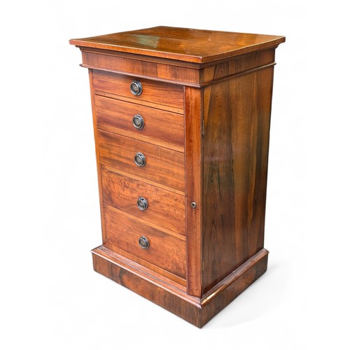 20 - Victorian Rosewood Wellington Chest Over 5 Graduated Drawers Raised On Plinth Base 57x93x46cm