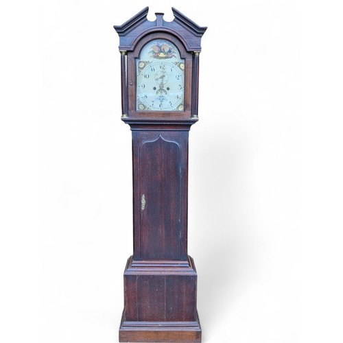 28 - 19th Century T Sutton Maidstone - Grandfather Clock 210cm, With Attractive Hand Decorated Enamel Fac... 