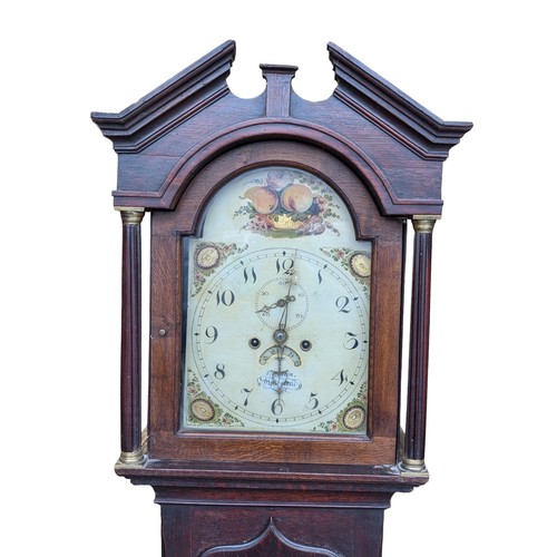 28 - 19th Century T Sutton Maidstone - Grandfather Clock 210cm, With Attractive Hand Decorated Enamel Fac... 