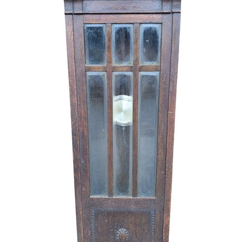 29 - C1930s Oak Grandmother Clock 150cm